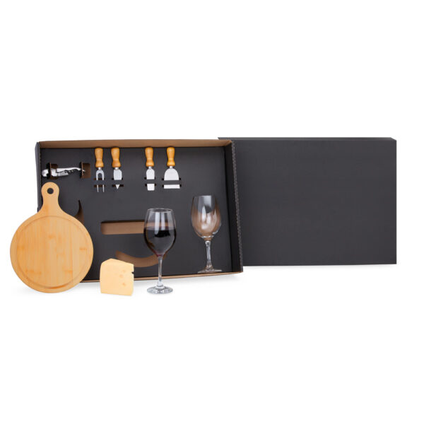 Kit Queijo E Vinho Com Tábua Redonda - 8 Pçs - KT-90106 - Imagem 5