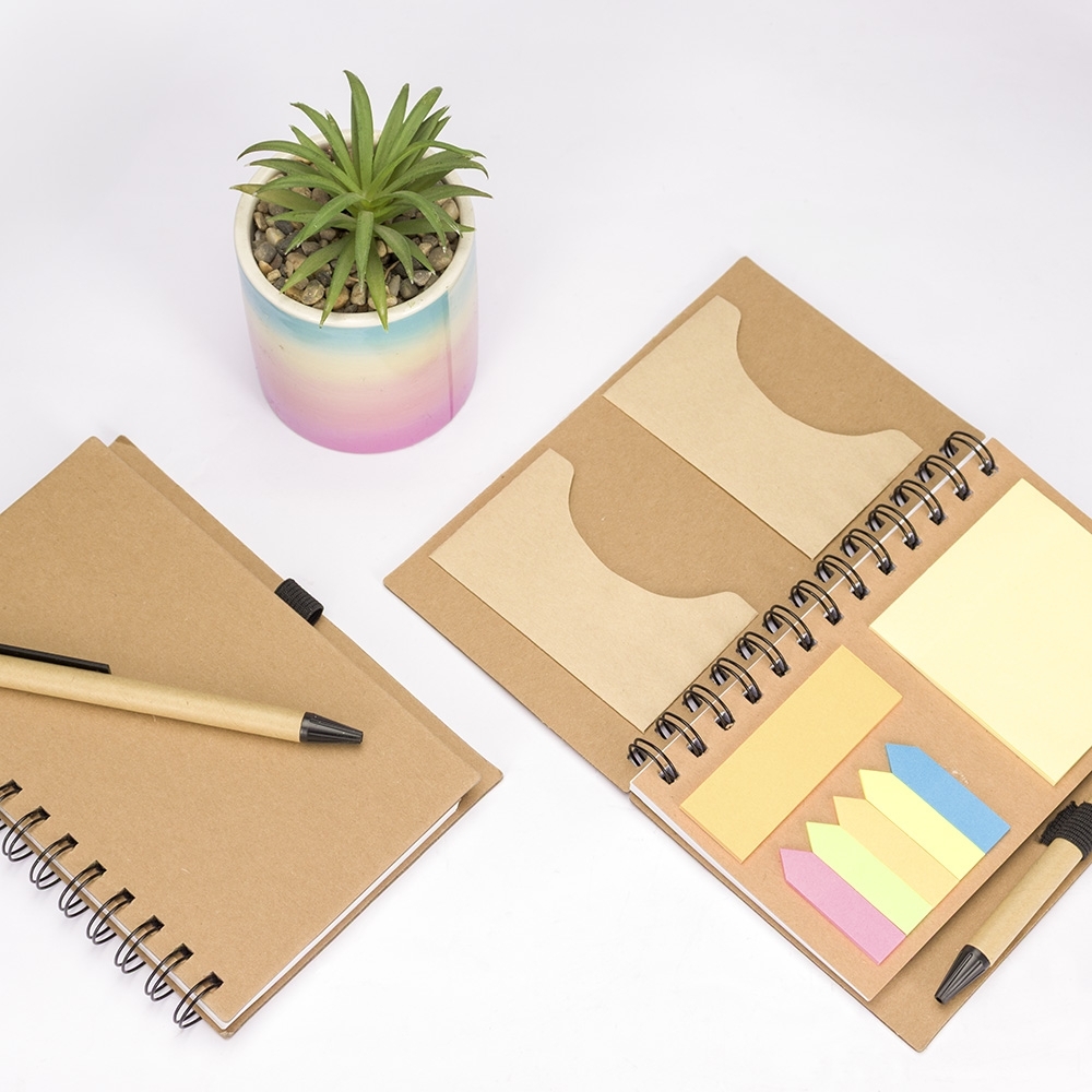 Caderno Ecológico com Autoadesivos e Caneta - Imagem 2