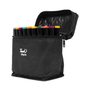 Kit Canetas Marcadoras Pontas Duplas 48 Cores