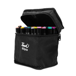 Kit Canetas Marcadoras Pontas Duplas 60 Cores