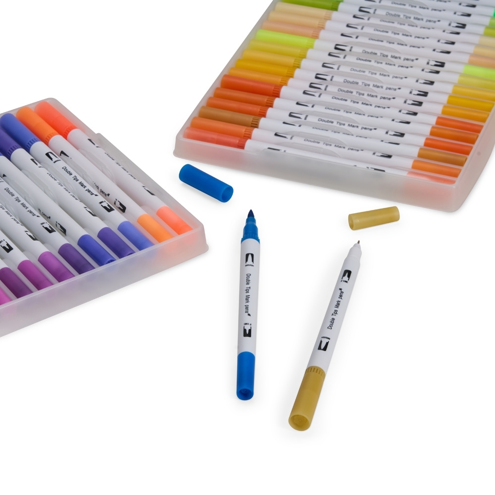 Kit Canetinhas Ponta Dupla 72 Cores - Imagem 2